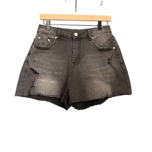 Grace Karin Black High-Waisted Jean Shorts